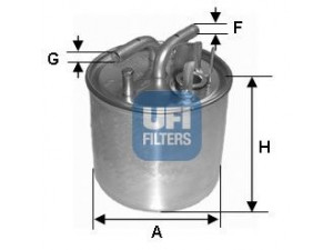 UFI 24.002.00 kuro filtras 
 Techninės priežiūros dalys -> Papildomas remontas
057127435C, 057127435E