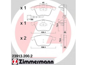 ZIMMERMANN 23913.200.2 stabdžių trinkelių rinkinys, diskinis stabdys 
 Techninės priežiūros dalys -> Papildomas remontas
8J0698151A, 8J0698151F, 8P0698151