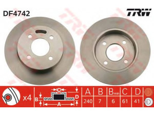 TRW DF4742 stabdžių diskas 
 Stabdžių sistema -> Diskinis stabdys -> Stabdžių diskas
432065F001