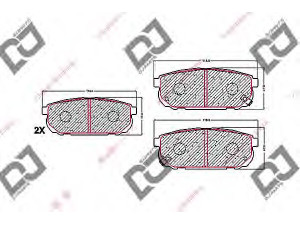 DJ PARTS BP1593 stabdžių trinkelių rinkinys, diskinis stabdys 
 Techninės priežiūros dalys -> Papildomas remontas
58302-3ED00, 58302-3EE00, 583023ED00