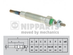 NIPPARTS J5715012 kaitinimo žvakė 
 Kibirkšties / kaitinamasis uždegimas -> Kaitinimo kaištis
MD344469, MR577131