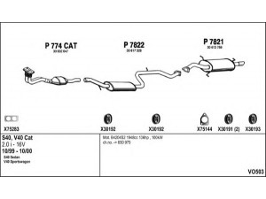 FENNO VO503 išmetimo sistema 
 Išmetimo sistema -> Išmetimo sistema, visa