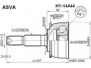 ASVA HY-14A44 jungčių komplektas, kardaninis velenas 
 Ratų pavara -> Sujungimai/komplektas
49500-17050, 49501-17050