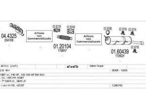 MTS C260742015023 išmetimo sistema 
 Išmetimo sistema -> Išmetimo sistema, visa