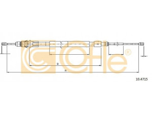 COFLE 10.4715 trosas, stovėjimo stabdys 
 Stabdžių sistema -> Valdymo svirtys/trosai
4745V1