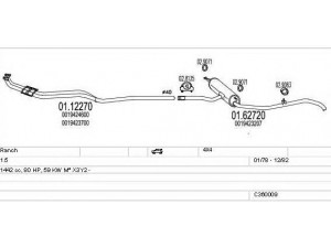 MTS C360009007361 išmetimo sistema 
 Išmetimo sistema -> Išmetimo sistema, visa