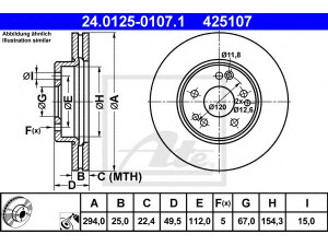 ATE 24.0125-0107.1 stabdžių diskas 
 Dviratė transporto priemonės -> Stabdžių sistema -> Stabdžių diskai / priedai
124 421 24 12