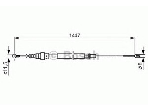 BOSCH 1 987 477 802 trosas, stovėjimo stabdys
1K0 609 721 BE, 1K0 609 721 S, 1K0 609 721 Q