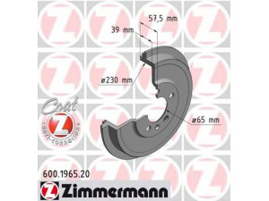 ZIMMERMANN 600.1965.20 stabdžių būgnas 
 Stabdžių sistema -> Būgninis stabdys -> Stabdžių būgnas
1J0 609 617 B