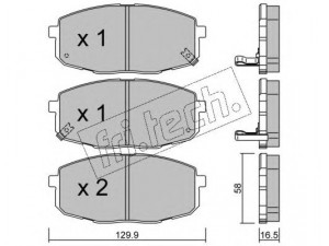 fri.tech. 529.0 stabdžių trinkelių rinkinys, diskinis stabdys 
 Techninės priežiūros dalys -> Papildomas remontas
58101-1HA00, 58101-1HA10, 58101-1HA20