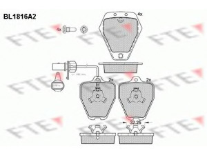 FTE BL1816A2 stabdžių trinkelių rinkinys, diskinis stabdys 
 Techninės priežiūros dalys -> Papildomas remontas
4B0 698 151 C, 4B0 698 151 C