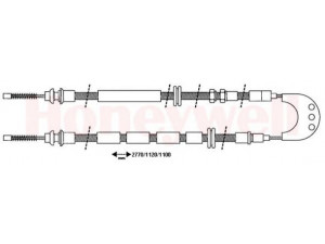 BENDIX 432661B trosas, stovėjimo stabdys 
 Stabdžių sistema -> Valdymo svirtys/trosai
6139621, 6148322