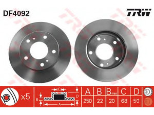 TRW DF4092 stabdžių diskas 
 Stabdžių sistema -> Diskinis stabdys -> Stabdžių diskas
402069C000, 402069C001