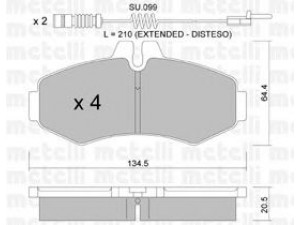 METELLI 22-0573-0K stabdžių trinkelių rinkinys, diskinis stabdys 
 Techninės priežiūros dalys -> Papildomas remontas
