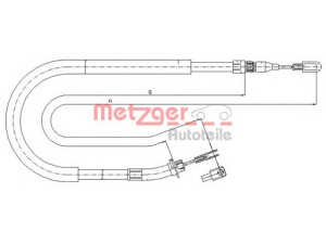 METZGER 10.9874 trosas, stovėjimo stabdys 
 Stabdžių sistema -> Valdymo svirtys/trosai
901 420 2885