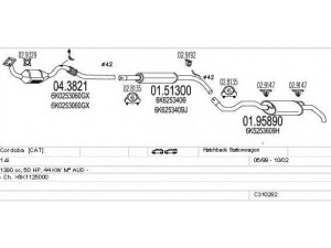MTS C310282009023 išmetimo sistema 
 Išmetimo sistema -> Išmetimo sistema, visa