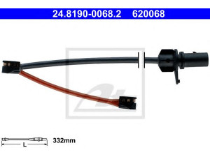 ATE 24.8190-0068.2 įspėjimo kontaktas, stabdžių trinkelių susidėvėjimas 
 Stabdžių sistema -> Susidėvėjimo indikatorius, stabdžių trinkelės
8R0 615 121, 8R0 615 121 A