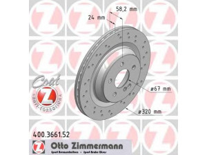 ZIMMERMANN 400.3661.52 stabdžių diskas 
 Dviratė transporto priemonės -> Stabdžių sistema -> Stabdžių diskai / priedai
221 423 0412, 221 423 1012