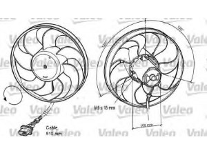 VALEO 696042 ventiliatorius, radiatoriaus 
 Aušinimo sistema -> Oro aušinimas
6X0959455A, 6X0959455F, 6X0959455A