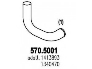 ASSO 570.5001 išleidimo kolektorius 
 Išmetimo sistema -> Išmetimo vamzdžiai
1340470, 1413893
