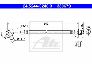 ATE 24.5244-0240.3 stabdžių žarnelė 
 Stabdžių sistema -> Stabdžių žarnelės
8D0 611 775 F, 8D0 611 775 G, 8D0 611 775 J