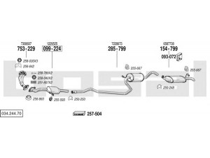 BOSAL 034.244.70 išmetimo sistema 
 Išmetimo sistema -> Išmetimo sistema, visa