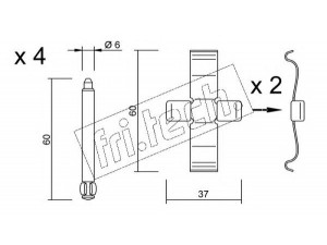 fri.tech. KIT.084 priedų komplektas, diskinių stabdžių trinkelės