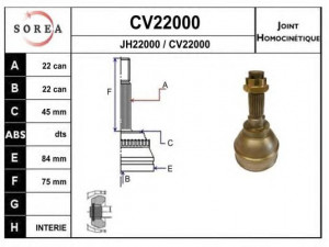 EAI CV22000K jungčių komplektas, kardaninis velenas 
 Ratų pavara -> Sujungimai/komplektas