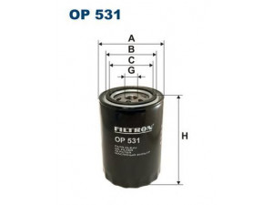 FILTRON OP531 alyvos filtras 
 Techninės priežiūros dalys -> Techninės priežiūros intervalai
OK71, 1354823, 4119015, 4121392