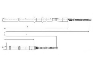 TEXTAR 44001200 trosas, stovėjimo stabdys 
 Stabdžių sistema -> Valdymo svirtys/trosai
8A0609721AE, 8A0609721H, 8A0609721S