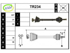 SERA TR234 kardaninis velenas 
 Ratų pavara -> Kardaninis velenas
7700109007, 7700743628, 7700744069