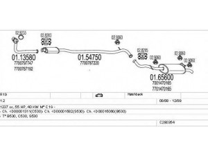MTS C280354006339 išmetimo sistema 
 Išmetimo sistema -> Išmetimo sistema, visa