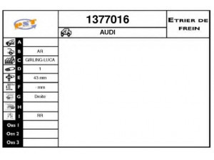 SNRA 1377016 stabdžių apkaba 
 Stabdžių sistema -> Stabdžių matuoklis -> Stabdžių matuoklio montavimas
4F0615404