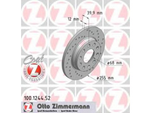 ZIMMERMANN 100.1244.52 stabdžių diskas 
 Stabdžių sistema -> Diskinis stabdys -> Stabdžių diskas
8E0 615 601 D, 8E0 615 601 Q