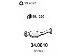 ASSO 34.0010 katalizatoriaus keitiklis 
 Išmetimo sistema -> Katalizatoriaus keitiklis
855002, 855030, 855045, 855148