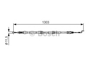 BOSCH 1 987 477 260 trosas, stovėjimo stabdys 
 Stabdžių sistema -> Valdymo svirtys/trosai
7H0 609 701 A, 7H0 609 701 D