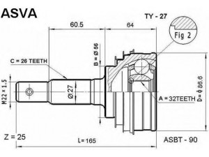 ASVA TY-27 jungčių komplektas, kardaninis velenas 
 Ratų pavara -> Sujungimai/komplektas
43410-05130, 43410-05140, 43410-06050