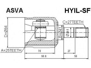 ASVA HYIL-SF jungčių komplektas, kardaninis velenas 
 Ratų pavara -> Sujungimai/komplektas
49505-26D00, 49505-26D00