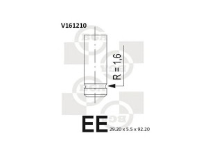 BGA V161210 įleidimo vožtuvas 
 Variklis -> Variklio uždegimo laiko reguliavimo kontrolė -> Vožtuvų eilė -> Vožtuvai/dalys
12911-71C00