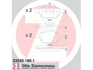 ZIMMERMANN 23245.180.1 stabdžių trinkelių rinkinys, diskinis stabdys 
 Techninės priežiūros dalys -> Papildomas remontas
4106 076 13R, 7701 206 599, 7701 208 182