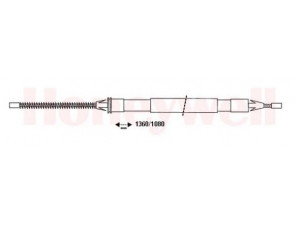 BENDIX 432818B trosas, stovėjimo stabdys 
 Stabdžių sistema -> Valdymo svirtys/trosai
7700424923, 7700834652