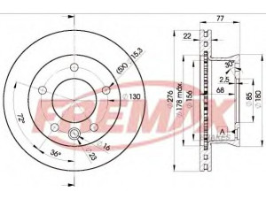 FREMAX BD-0186 stabdžių diskas 
 Stabdžių sistema -> Diskinis stabdys -> Stabdžių diskas
902 421 0712, 2D0 615 301 B