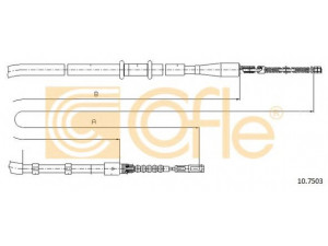 COFLE 10.7503 trosas, stovėjimo stabdys 
 Stabdžių sistema -> Valdymo svirtys/trosai
8A0609721AE, 8A0609721H, 8A0609721S