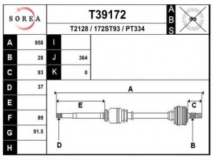 EAI T39172 kardaninis velenas
3273LJ, 3273LK