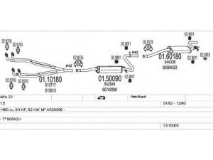 MTS C010008000270 išmetimo sistema 
 Išmetimo sistema -> Išmetimo sistema, visa