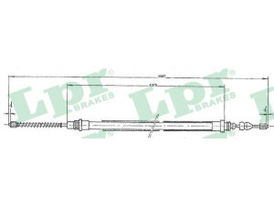 LPR C0724B trosas, stovėjimo stabdys 
 Stabdžių sistema -> Valdymo svirtys/trosai
7700816858, 7700816858
