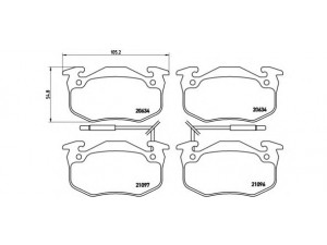 BREMBO P 68 015 stabdžių trinkelių rinkinys, diskinis stabdys 
 Techninės priežiūros dalys -> Papildomas remontas
7701202213, 7701202710, 7701202891