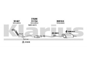 KLARIUS 060240U išmetimo sistema 
 Išmetimo sistema -> Išmetimo sistema, visa