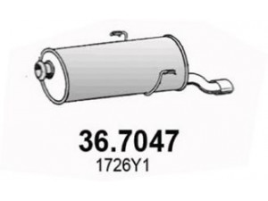 ASSO 36.7047 galinis duslintuvas 
 Išmetimo sistema -> Duslintuvas
1726GY, 1726SG, 1726XA, 1726Y1