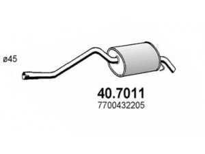 ASSO 40.7011 galinis duslintuvas 
 Išmetimo sistema -> Duslintuvas
7700432205, 7700437010, 8200091581
